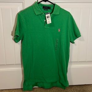 MWT Polo by Ralph Lauren Green Polo Shirt Custom Fit Medium